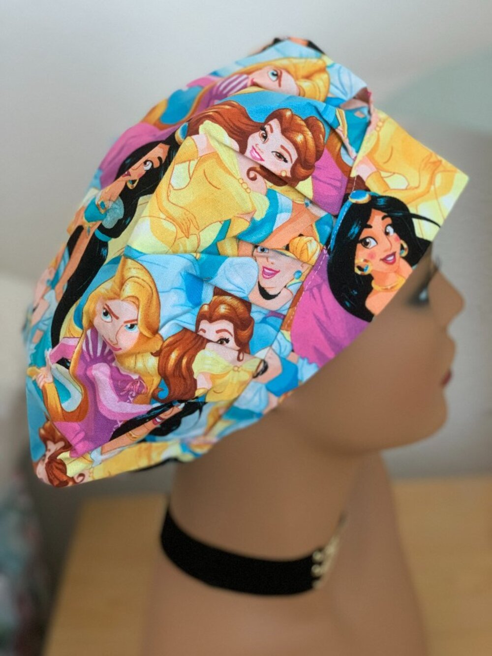 Handmade New Disney Princess Bouffant Scrub Hat Cap Belle Jasmine OSFM
